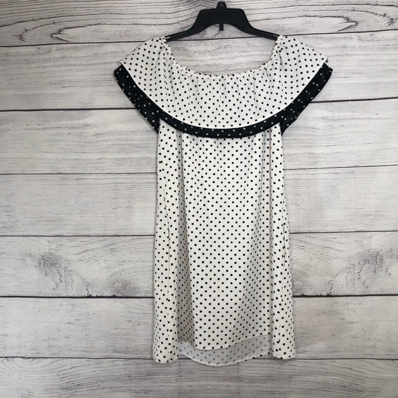 Zara Polka Dot Off the Shoulder Mini Dress Sz Med - Picture 7 of 7